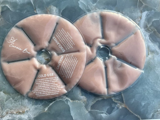 A set of two cooling packs designed to soothe tender, engorged breasts during lactation suppression. Soft, reusable, and made for comfort, they offer gentle relief when your body needs it most.
