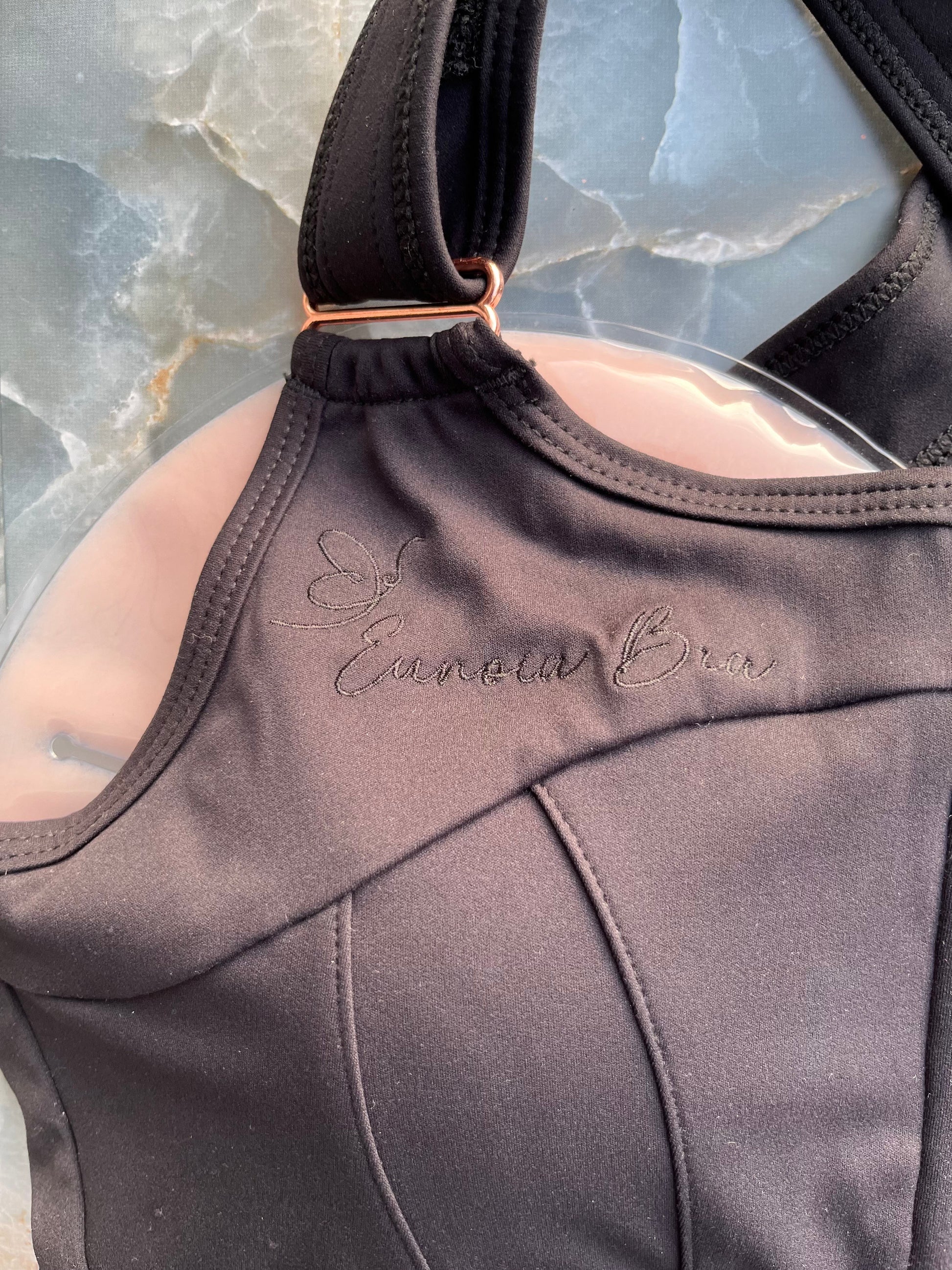 Cooling inserts shown inside Eunoia Bra for relief after pregnancy loss or weaning